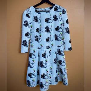 Y Tou White dress with Swan art